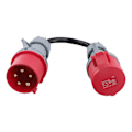 Miniatyrbilde 2 av 5: 5-Pin Rød 32A Hann til 16A Hunn CEE Adapter Gen Ev Lader Skjøteledning Plugg 400V Socket-Perfet[ch]