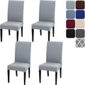 Vaskbare strekkbare stoltrekk, sett med 4 eller 6, trekk til spisestoler i lys grå [JUN] 4pcs light Grey