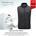 Miniatyrbillede 6 af 7: X-TIGER 9/2 Pladser Opvarmet Jakke Herre Dame USB Elektrisk Termisk Varm Jagtjakke Vinter Udendørs Camping Vandreture Opvarmet Vest 9Pcs Opvarmet 9Pcs Heated XXXL