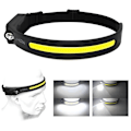 Pikkukuva 1 / 9: Otsalamppu - COB + LED, liiketunnistin, tehokas akku 2x 8h toiminta, 400lm