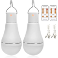 Miniatyrbillede 1 af 5: USB Genopladelige LED Lys, Afoskce Bærbart Campinglys med Fjernbetjening og Timer, 5 Lysindstillinger, med Krog, 1500mAh Smart Pærer