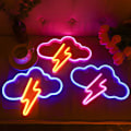 Miniatyrbild 5 av 5: Neonskylt, Akrylmoln Blixt Led Neonskylt Vägglampa Led Väggdekor, Lysande Akryl Neonskylt för Sovrum, Barnrum, Bar, Fest, Jul