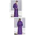 Miniatyrbilde 5 av 5: Ekstra lang badekåpe for høst og vinter, tykk flanell nattkjole, badekåpe for menn, korallfløyel badekåpe for kvinner, hotellbadekåpe (1 stk) Purple M