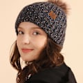 Miniatyrbillede 5 af 5: Beanies, Vinterhat til Kvinder med Kant, Varme Skihatte blue
