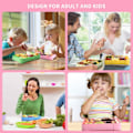Miniatyrbilde 5 av 5: Matboks for barn og voksne, stilige lunsjbeholdere for voksne og tenåringer med 5 rom, slitesterk, mikrobølgeovn-/oppvaskmaskinsikker (rosa) Pink