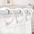 Miniatyrbillede 2 af 5: Top-Spring 12 Pakker Bruseforhængsringe Plastikgardin O-ringe Krog Hængende Badeforhængsloop Klips Glide Badeværelse Brusevindue Stang, hvid