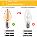 Pikkukuva 5 / 5: 0,5 W E14 LED Filamenttilamppu, C7 Vintage Yövalolamppu, Kierrettävä Meripihkanvärinen Lasinen Suolalamppulamppu, 5 W Vastaava, Ei Himmennettävä (6 kpl)
