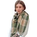 Miniatyrbillede 3 af 6: Vinter Tartan Tørklæde til Kvinder, Cashmere-lignende Tørklæder, Lange Varme Slå-om, Pashmina Kvast-sjal, Stola, Valentinsdagsgaver, Tørklæder, Julegave Green