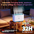 Miniatyrbild 2 av 5: 900ML Luftfuktare, Dynamisk Pick-up Luftfuktare med 6 Munstycken och 7 Färg LED-lampor, 25dB Ultra Tyst, Arom Diffuser Luftfuktare