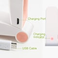 Miniatyrbillede 2 af 4: Håndholdt Mini Ventilator Bærbar Sammenklappelig Lommeventilator USB Genopladelig Bordventilator Små Rejseventilatorer til Hjemmet, Rejser, Camping, 2 Hastigheder