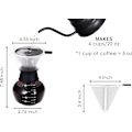 Miniatyrbild 2 av 5: Häll över kaffebryggare 590 ml, Häll över kaffedroppare glaskaraff, Häll över kaffebryggare med handtag