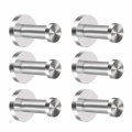 Miniatyrbilde 1 av 5: Kleshengere for dør, 6 stk, rustfritt stål, veggmontert, kleshengere, håndklekrok, kromsylinder, tungt, for bad, vaskerom, skap