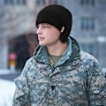 Miniatyrbilde 2 av 4: Hold Varme Beanie-Hatter, Vinterstrikket Huer, Tykke Varme Kantløse Pelsluer, Huer Utendørs Varme Tilbehør, Unisex Khaki