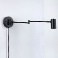 Miniatyrbillede 4 af 5: LED Væglampe med Justerbar Svingarm og Kabel med Fatning og Kontakt E27 Læselampe til Stue, Soveværelse, Natbord Sort