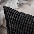 Miniatyrbillede 2 af 5: Corduroy Granule Pudebetræk Dekorative Pudebetræk Aflange Bløde Pellets Solid Pudebetræk til Sofa Soveværelse 12x20 Tommer 10#Black
