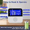 Miniatyrbillede 5 af 5: WiFi Temperatur Fugtighedsmonitor, med LCD Display Buzzer Alarm & App Alert Smart Temperatur Fugtighedssensor (2 stk)