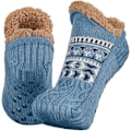 Miniatyrbild 1 av 6: Toffelsockor för män och kvinnor, fluffiga strumpor med grepp, halkfria fleecefodrade, termiskt stöd, julklapp M 40-42 Sky Blue 40-42
