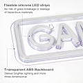Miniatyrbillede 3 af 5: Rødt og hvidt Game on neonskilt, Game on til vægdekoration, USB til familie, børneværelse, bar, soveværelsesfest…