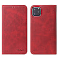 Miniatyrbild 1 av 5: iPhone 11 Fodral Premium PU Läder Plånboksfodral med Korthållare Ställ Inbyggd Magnetisk Stängning Flip Folio Telefonskal för iPhone 11 - Röd
