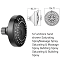 Miniatyrbillede 5 af 5: Bruseshowerhoved, Højtryks Regn Fast Bruseshowerhoved med Justerbar Metal Svingarm, Badeværelses Bruseshowerhoved 4 Tommer Høj Flow Bruseshowerhoved, sort