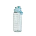 Miniatyrbild 1 av 5: 2000 ml vattenflaska, sommar fitness halmkopp med skala, utomhus bärbar plastkopp grön Green