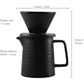 Pikkukuva 5 / 5: 500 ml:n kahvinkeittosetti, Premium keraaminen V60-suppilo ja karahvi, 1-2 kupin kotisuodatinkahvinkeitin (musta)