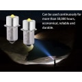 Miniatyrbillede 4 af 5: Page 13.5S High Power LED Pære, Erstatningslommelygte, DC 3V 6V 12V, 3W 230lm, 2 STK (P13.5s, Varm Hvid)