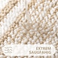 Pikkukuva 5 / 5: Kylpyhuoneen matto, erittäin pehmeä ja imukykyinen pörröinen raidallinen chenille, liukumaton nukkapohjainen kylpyhuonematto, konepestävä (Khaki, 40 x 60 cm) khaki 40*60