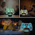 Miniatyrbillede 4 af 5: Gamepad 3D Illusion Lampe, Ammonit Controller Natlys med Fjernbetjening