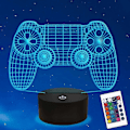 Miniatyrbillede 1 af 5: Gamepad 3D Illusion Lampe, Ammonit Controller Natlys med Fjernbetjening
