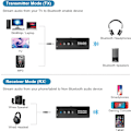 Miniatyrbilde 2 av 5: Bluetooth 5.0 Sender Mottaker, Oppladbar Bluetooth AUX Adapter med 3.5mm AUX for TV PC Hodetelefoner Bil/Hjem Stereoanlegg