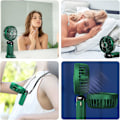 Miniatyrbillede 5 af 5: Mini Håndholdt Ventilator, Bærbar USB Ventilator, Lille 5-Hastigheds Lommeventilator med Base, Foldbar Bordventilator til Kontor, Rejse (Grøn)