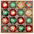 Miniatyrbilde 1 av 3: 16 stk Julekuler 16 8cm Plast Julefarge Kule Juletre Henger Ornament Henger Ornamenter red,green gold