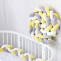 Miniatyrbillede 2 af 2: Enkelt seng krybbebeskytter, bomulds baby pude, perfekt rejseseng, baby velour pude, beige, 2m