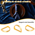 Miniatyrbillede 4 af 5: 8 stk. Servietringe, Guld Servietring Elegant Servietringe Metal Servietringe til Borddekoration Thanksgiving Julemiddage (Guld)