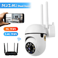 Miniatyrbillede 2 af 5: Sikkerhedskamera Indendørs Udendørs, 1080P WiFi Kamera med Infrarød Nattesyn, Pan-Tilt 360° Visning, Smart Bevægelsesdetektering, 2-vejs Audio, Auto Cruise