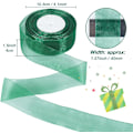 Miniatyrbild 3 av 6: Transparent band, 40 mm x 48 yards, dubbelsidig transparent chiffongband för presentinslagning, julbröllopsfestceremonidekorationer Green