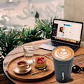 Miniatyrbild 5 av 5: Resemugg, Isolerad Kaffekopp med Läcksäker Lock - Återanvändbara Kaffekoppar Resa - Bilkaffekopp - Rostfritt Stål Termosmugg, 380ml (Blå) blue