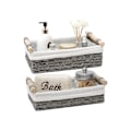 Miniatyrbillede 1 af 5: Opbevaringskurve i flet til organisering af toiletpapir, bordpladeopbevaringskurv (sæt med 2, grå) Grey