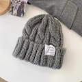 Miniatyrbilde 1 av 2: Unisex Varm Myk Strikket Lue Menn Vinterluer Kvinner Skalleluer Jenter Ensfarget Beanies Ash