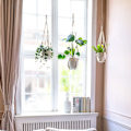 Miniatyrbild 5 av 5: 3-pack Macrame Växthängare Inomhus Hängande Planterkorg Blomkruka Hållare Bomullsrep med Pärlor Inga Tofsar, 58cm/73cm/89cm, krukor ingår ej