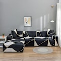 Miniatyrbillede 2 af 4: Hjørnesofabetræk til 3-personers + 2-personers sofa, strækbart L-formet sofabetræk til hjørnesofa