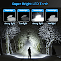 Miniatyrbild 2 av 5: LED Ficklampa, USB Uppladdningsbar LED Ficklampa, Lättviktiga Nödficklampor 1200mAh, 4 Lägen Belysning Ficklampor