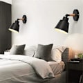 Miniatyrbillede 3 af 5: Moderne indendørs væglampe, væglampe med metalskærm, landhuslampe til soveværelse, stue, seng, læseværelse, gang (farve: hvid) white