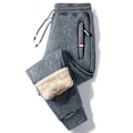 Miniatyrbild 1 av 5: Män Herrbyxor Vinter Varma Fleecebyxor Lammull Tjocka Casual Termiska Sweatpants Män Joggers, L Mörkgrå dark gray