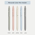 Miniatyrbillede 2 af 5: 5 stk. 0,5 mm japansk sort blækpen med fin spids, glatte skrivepenne med silikonegreb, high-end serie metalclips, indtrækkelige penne (5 stk. Morandi-farve)