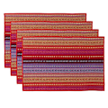 Miniatyrbild 1 av 5: Vävd bordsunderlägg i bomull, halkfri värmeisolering tvättbart tyg köksbord mattor set om 4 - 46x30 cm