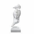 Miniatyrbilde 1 av 5: Stillhet er gull-statue, Resin Abstrakt Skulptur Moderne Kunstfigurer Stille Menn Statuer Carving, Stue Studie Inngang Hjemmekontor Dekor