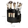 Miniatyrbillede 5 af 5: 360 Graders Makeup Organizer Spinnende Kosmetik Display Cases med 5 Rum Acryl Klar Rund Drejeskive Opbevaringsskuffe Counter Organizer Case,B B