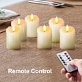 Miniatyrbillede 3 af 5: 6 stk. ægte voks flammefri tealights stearinlys, LED lys søjlelys, batteridrevne flimrende stearinlys til boligindretning, 5 x 7 cm. Batteri inkluderet 5×7cm